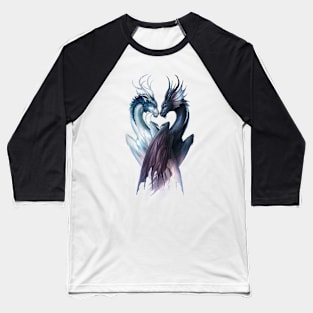 Yin and Yang Dragons Baseball T-Shirt